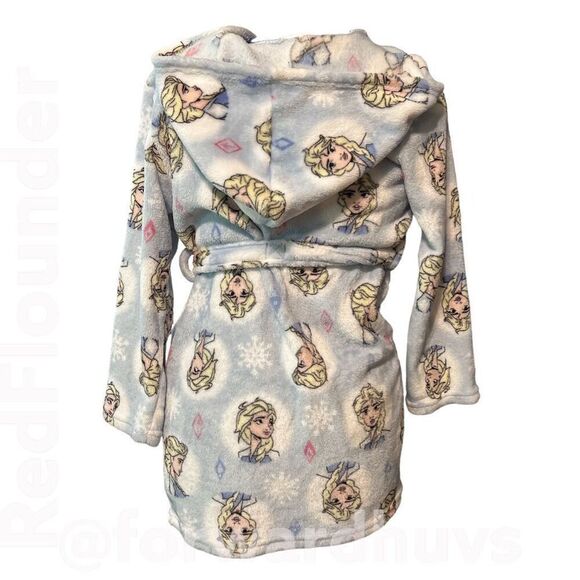 Frozen Elsa Girls Robe With Hood Size M (8) - Picture 4 of 8